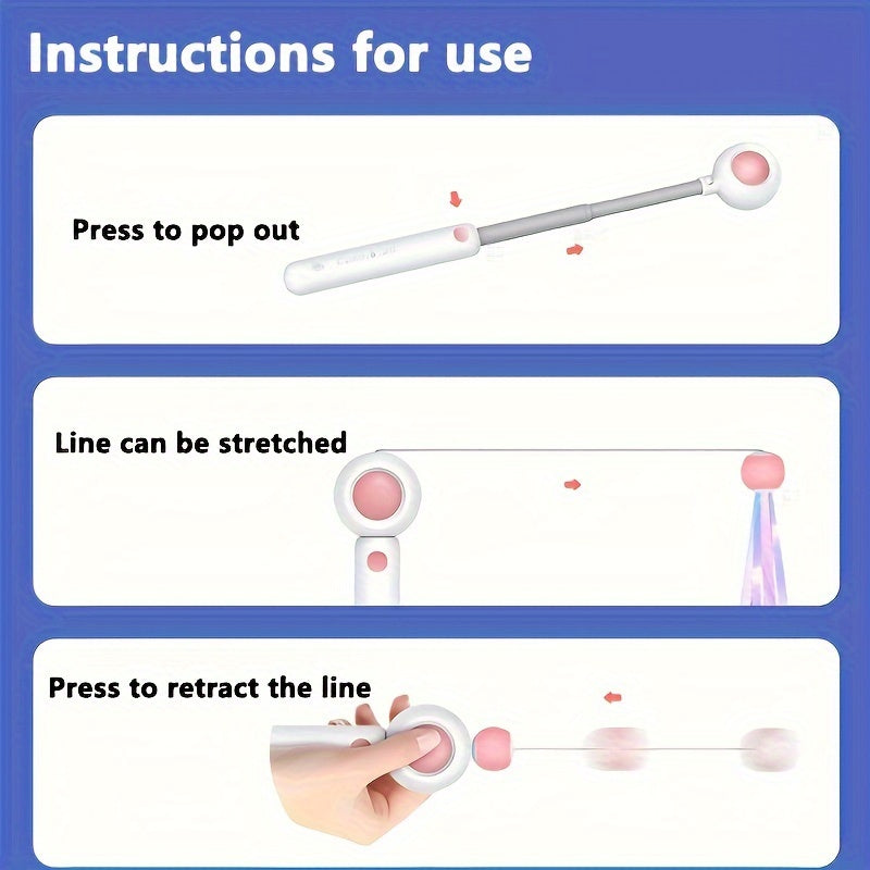 Retractable Cat Teaser Stick